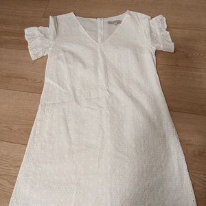 Loft White Eyelet Dress